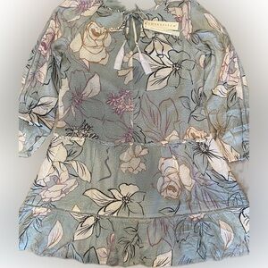 Lovestitch Blue Floral Mini Dress in Soft Hues NWT Small